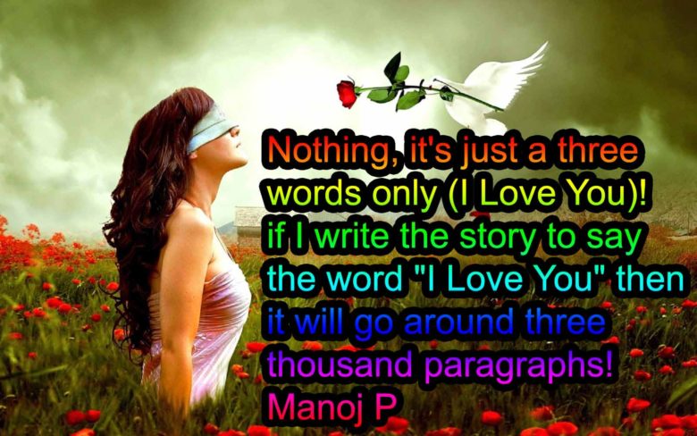 Love you is a word it writes lot of story